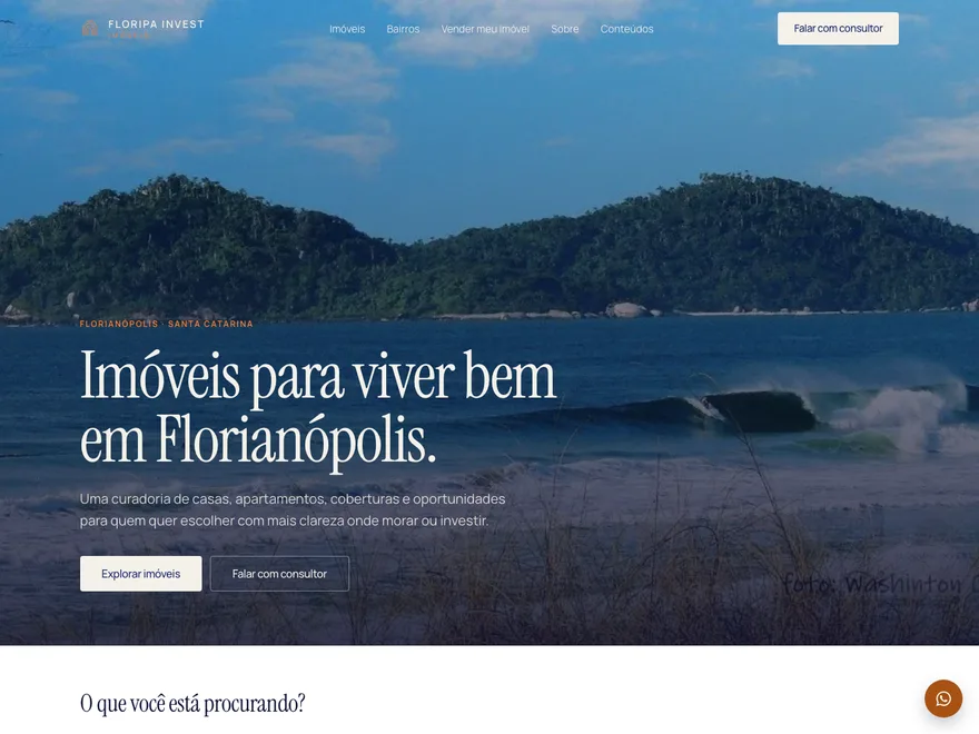 Página do projeto Floripa Invest